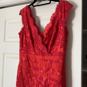 Tadashi Shoji red lace dress